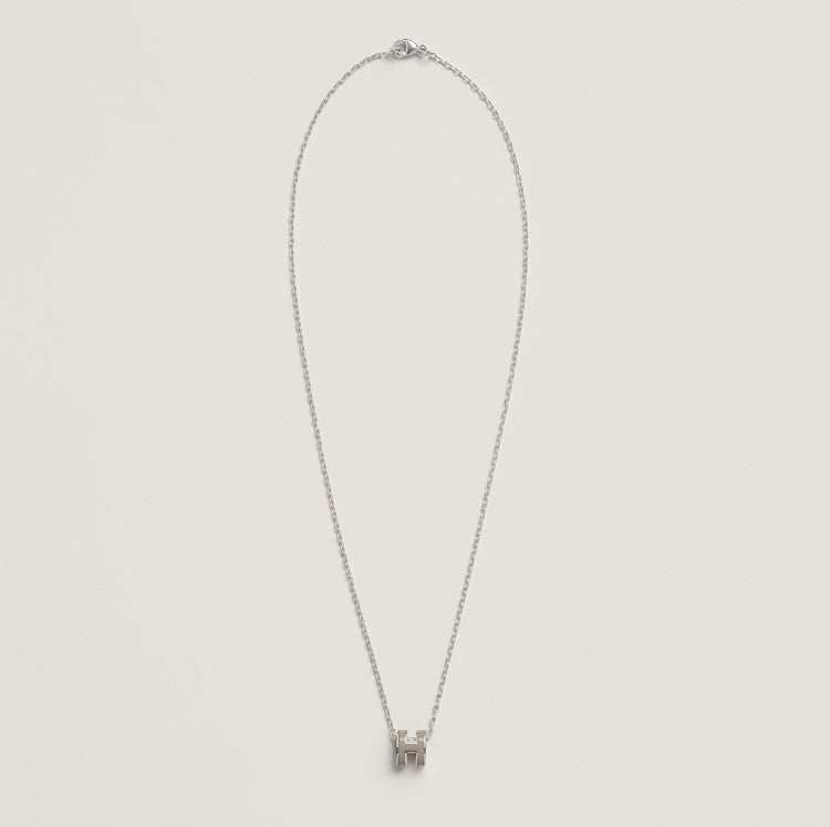 18K Mini Pop Hermes Grey Necklace