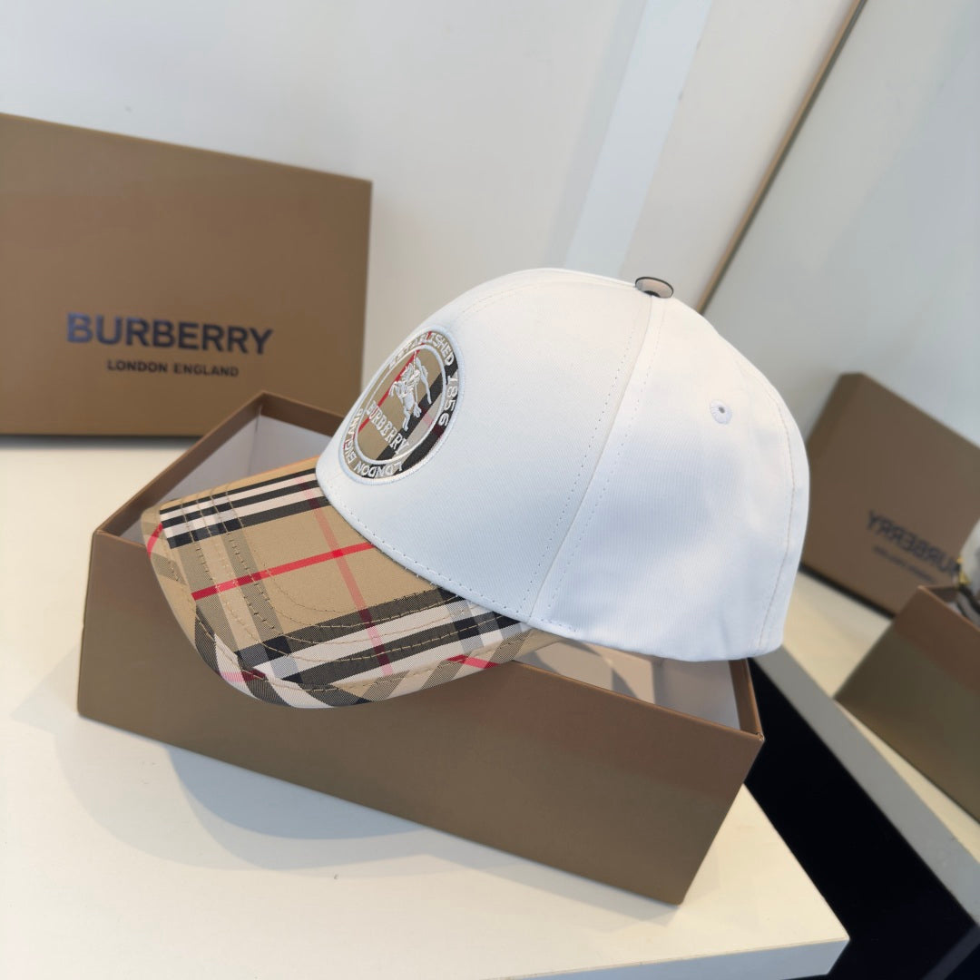 Sophisticated Minimalist Baseball Cap with Classic Check Detail