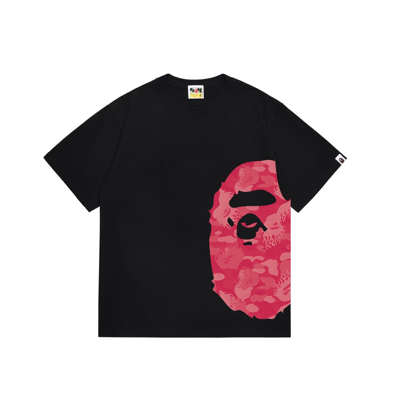 BAPE Pink Ape Face Side Graphic T-Shirt — front