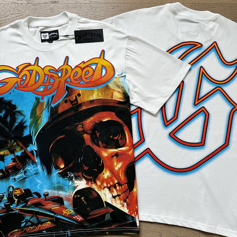 Godspeed Skull Racing Graphic T-Shirt — context