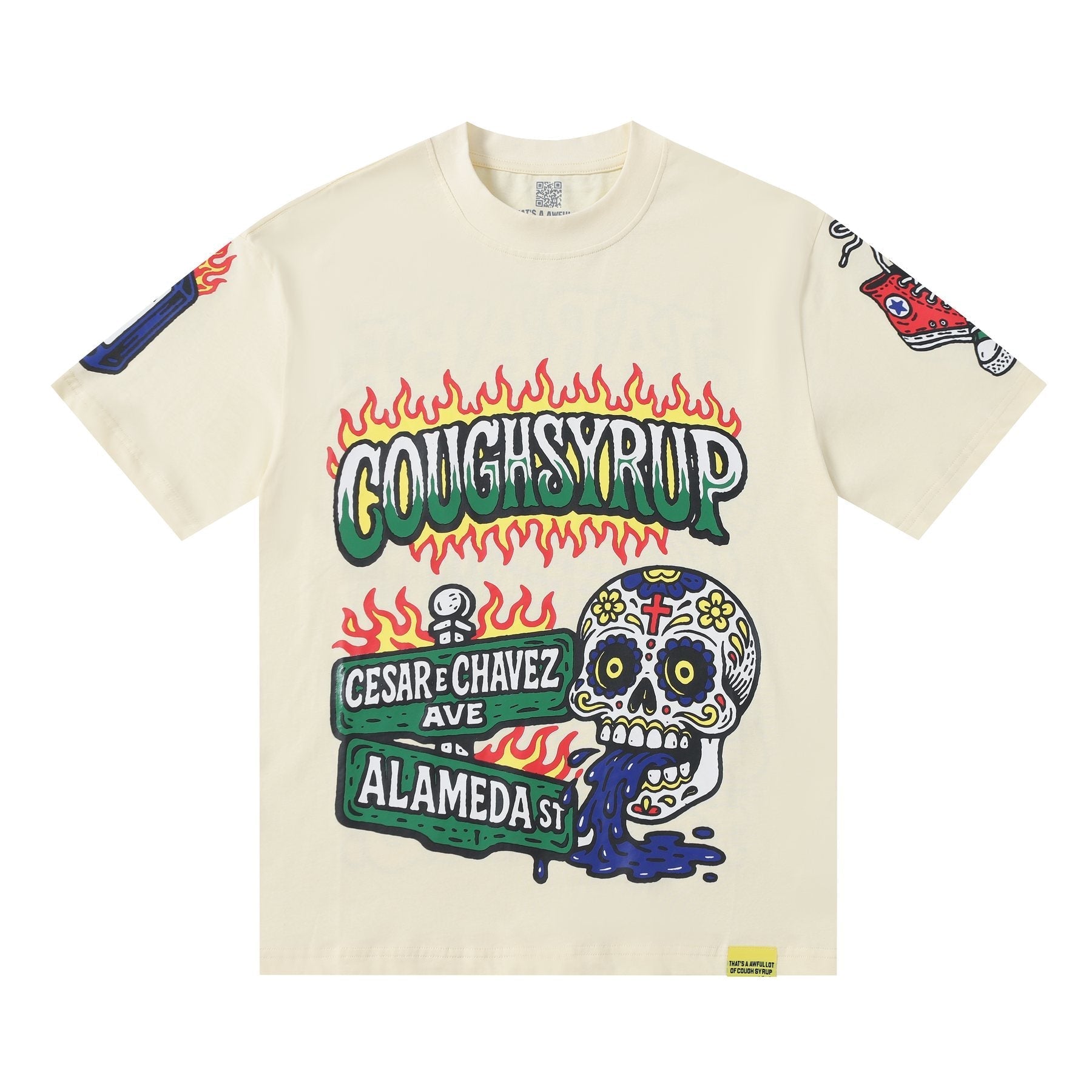 THAT'S A AWFUL LOT OF COUGH SYRUP Front & Back Graphic Short-Sleeve T-Shirt — front