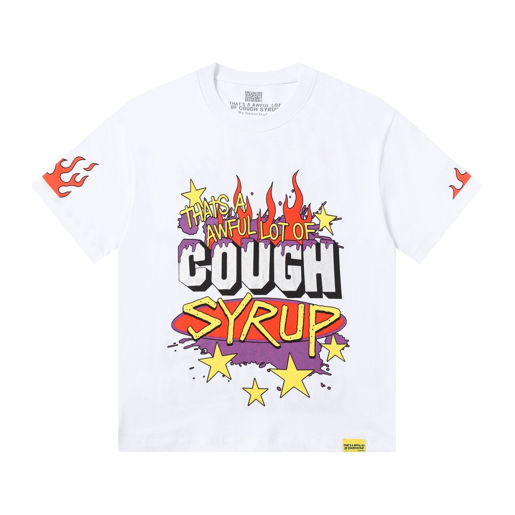 THAT'S A AWFUL LOT OF COUGH SYRUP Flame Graphic Short-Sleeve T-Shirt — front