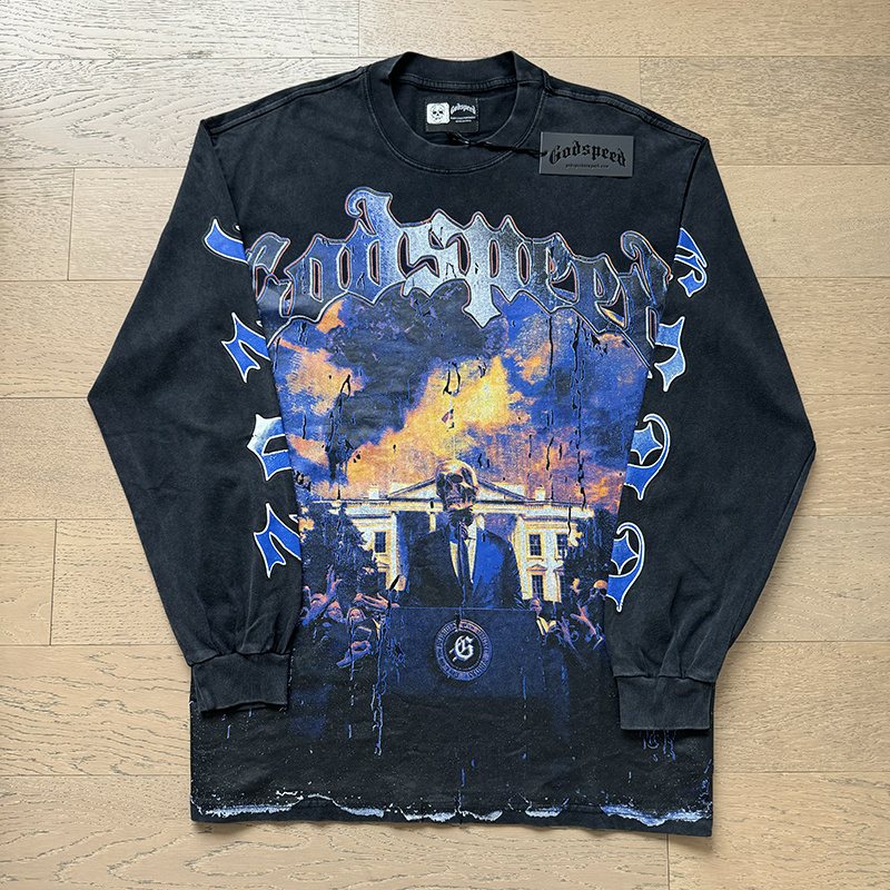 Godspeed Mansion Graphic Long-Sleeve T-Shirt — front