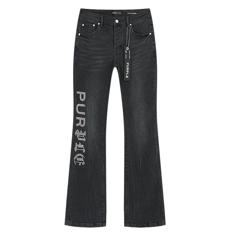 Purple Brand Black Washed Rhinestone Detail Jeans — hero