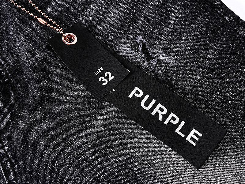 Purple Brand Black Paint-Splatter Distressed Jeans — hang_tag