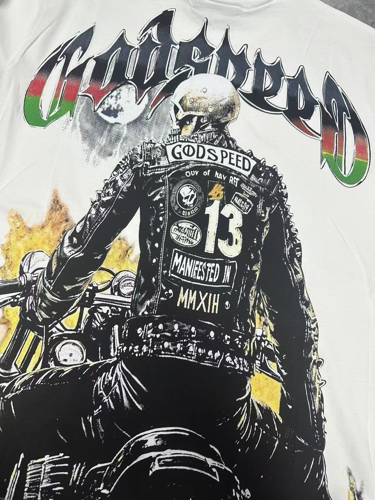 Godspeed Manifested II Biker Graphic T-Shirt — detail