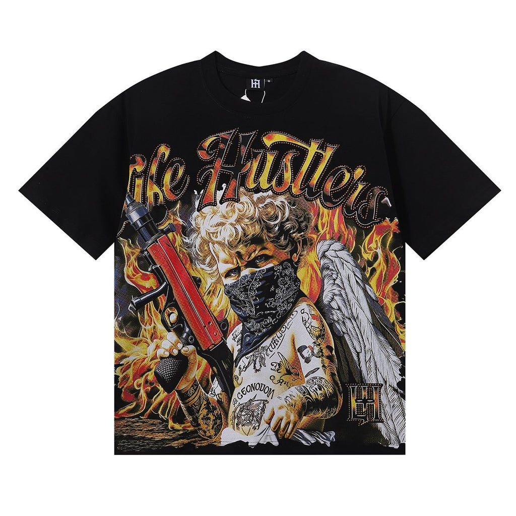 Life Hustlere Masked Angel Graphic Short-Sleeve T-Shirt — hero