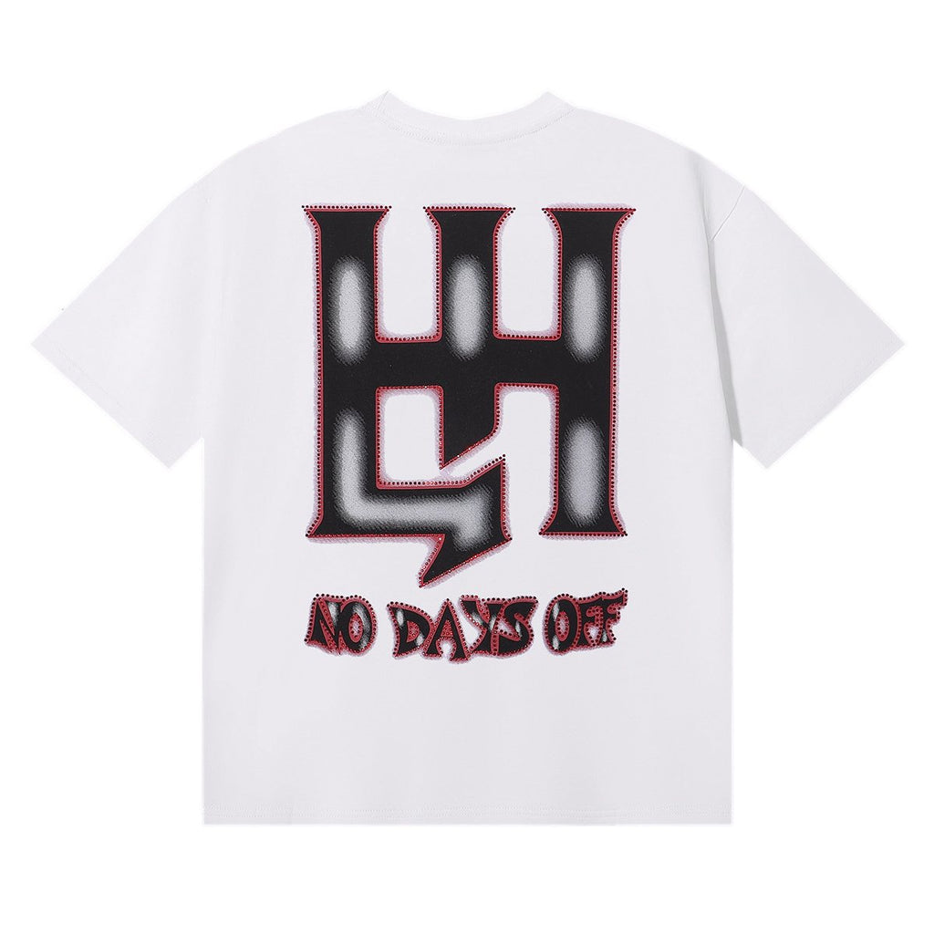 Life Hustlere Angry Pitbull Rhinestone Graphic T-Shirt — back