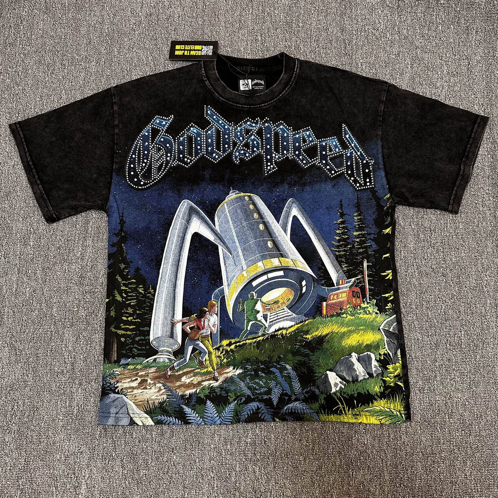 Godspeed Acid-Wash Graphic T-Shirt — hero
