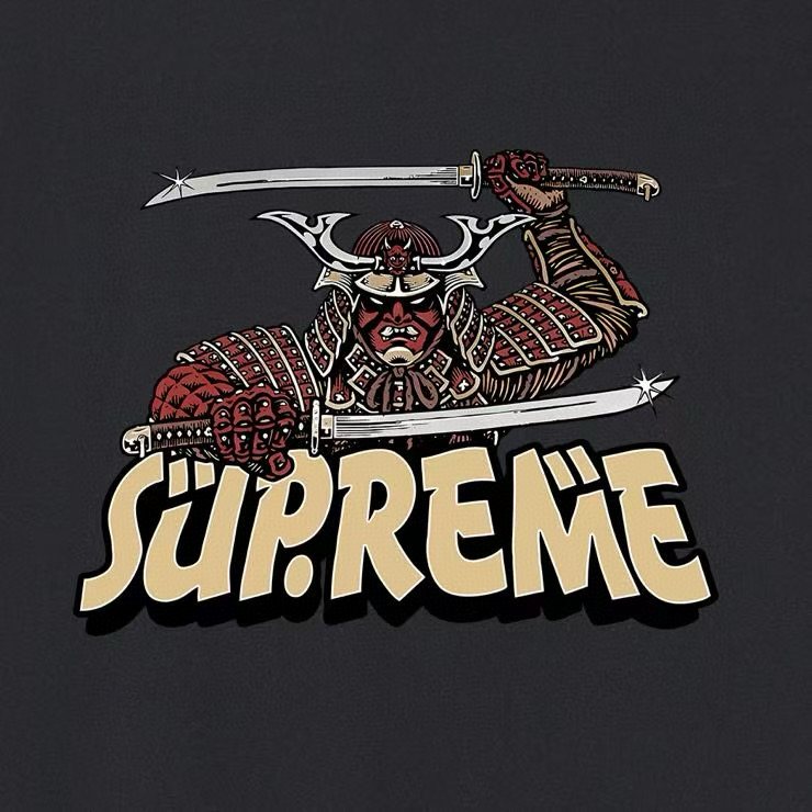 Supreme Samurai Sword Graphic T-Shirt — fabric_closeup