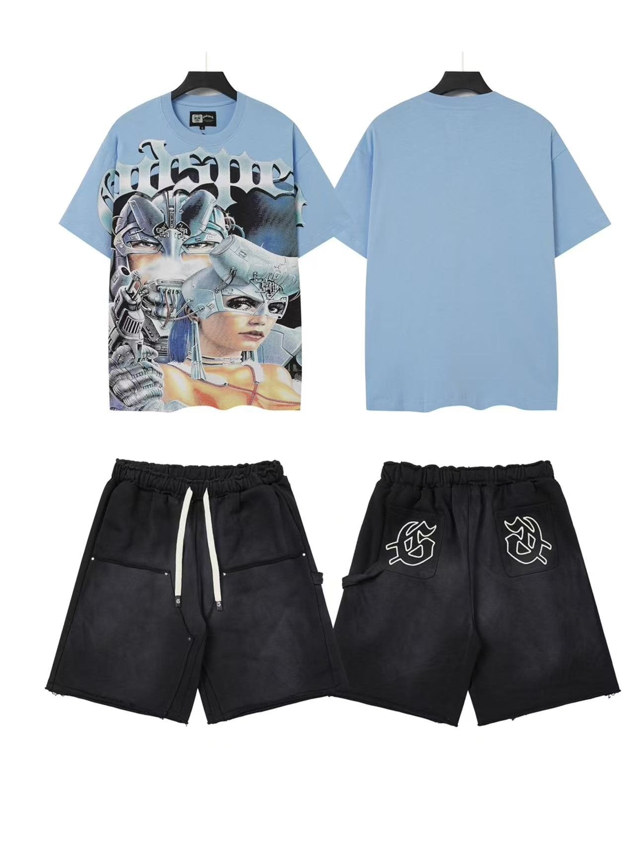 Godspeed Portrait Graphic T-Shirt & Shorts Set — front