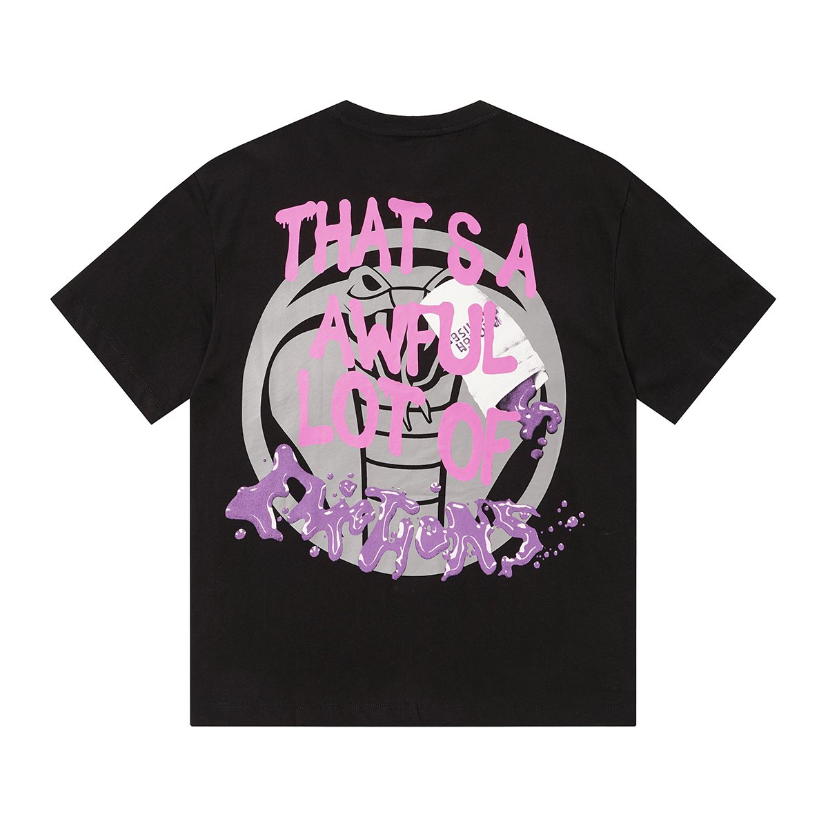 THAT'S A AWFUL LOT OF COUGH SYRUP Skull Graphic T-Shirt — back