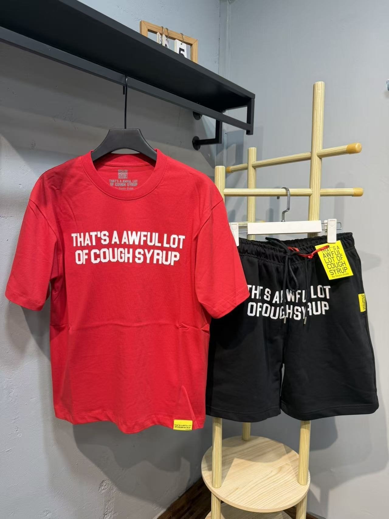 THAT'S A AWFUL LOT OF COUGH SYRUP Graphic Short-Sleeve Set — front