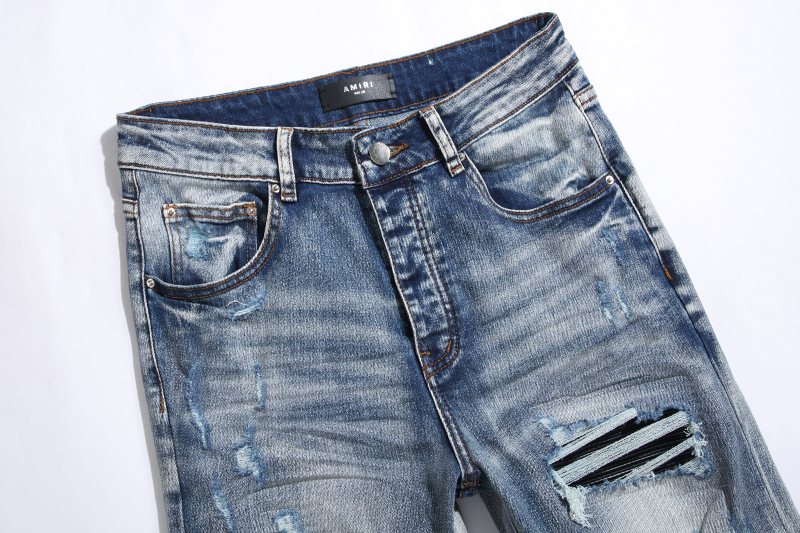 AMIRI Light Blue Distressed Jeans — front