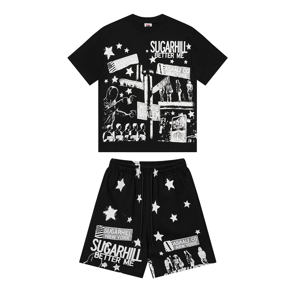 ASAALL Sugarhill Star Graphic Short-Sleeve Set — front