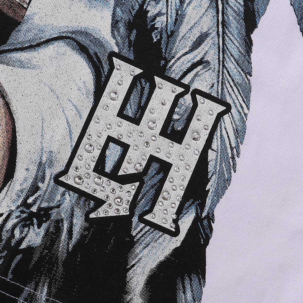Life Hustlere Pary Praying Angel Graphic T-Shirt — fabric_closeup
