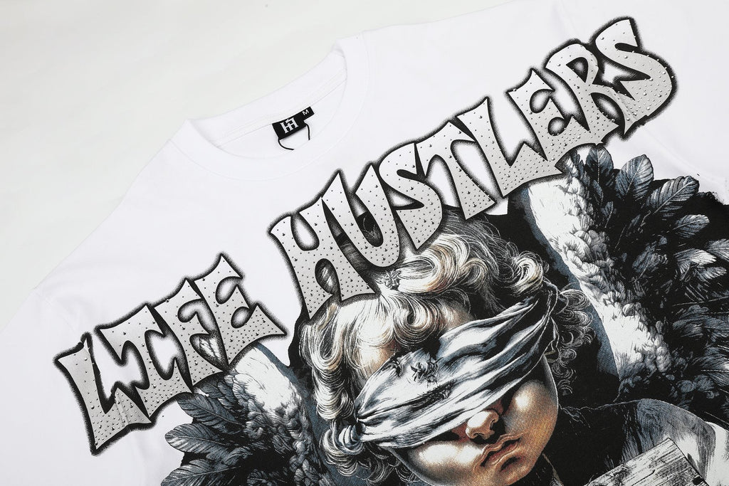 Life Hustlere LIFE HUSTLERS Angel Graphic T-Shirt - White/Black — detail