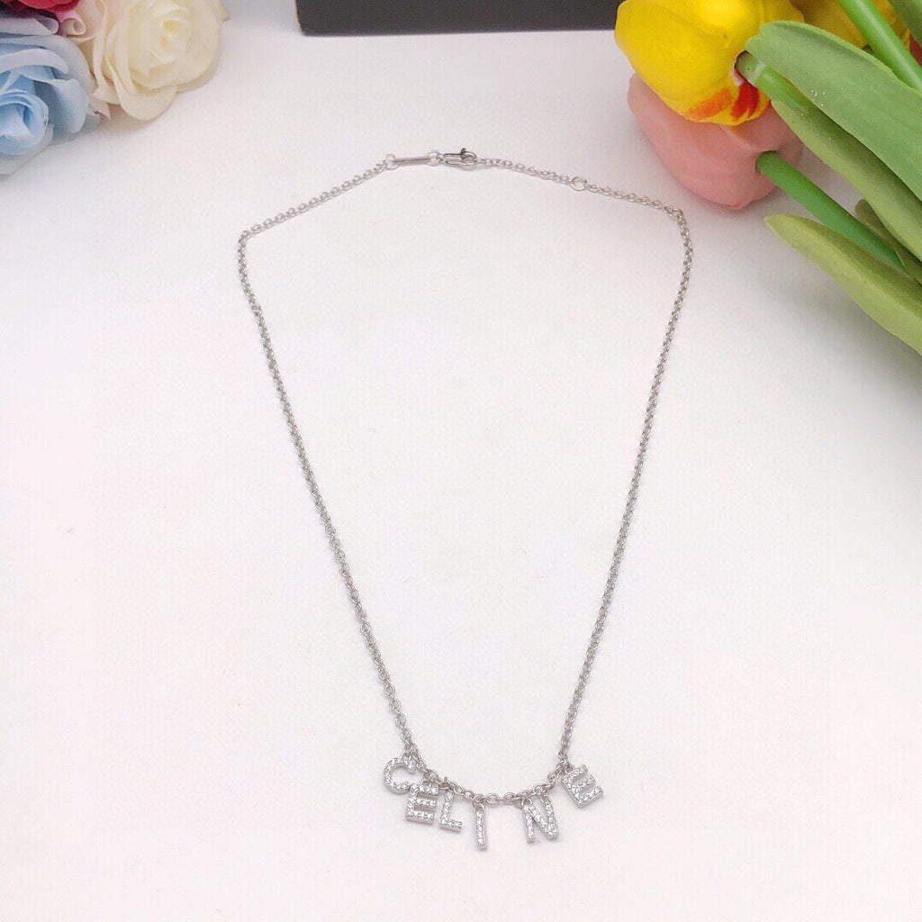 18K Celine Script Necklace