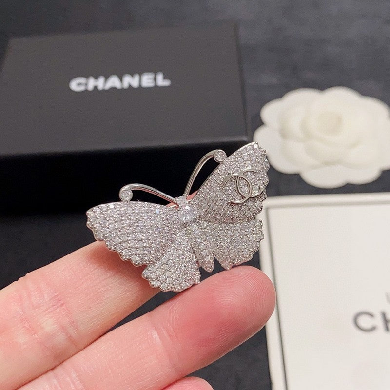 18K  Chanel Full Diamond Butterfly Brooch