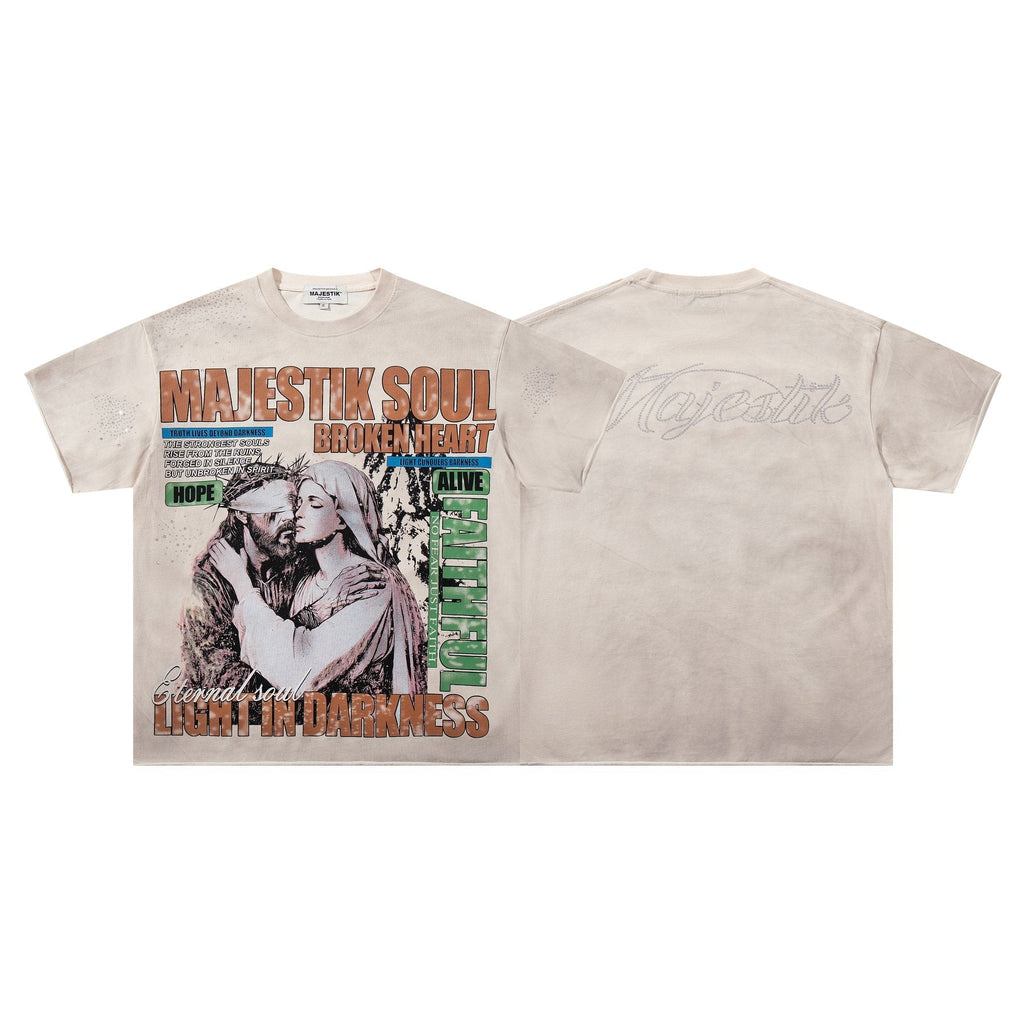 MAJESTIK Broken Heart Graphic T-Shirt — front